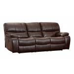 Pecos Power Double Reclining Sofa - Leather Gel Match - Dark Brown